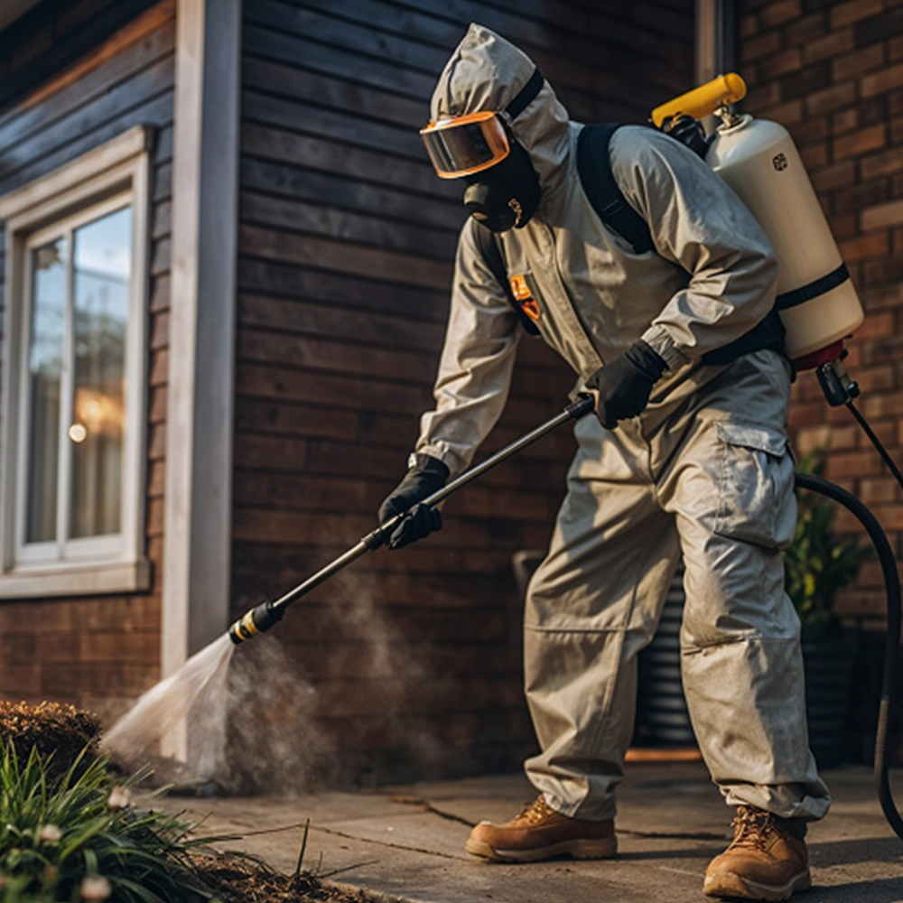 Professional pest control technician providing pest treatment services for safe living in Hyderabad