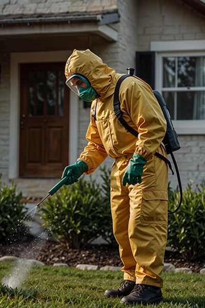 Outdoor pest control treatment on lawn areas ensuring safe, and protected surroundings in Hyderabad